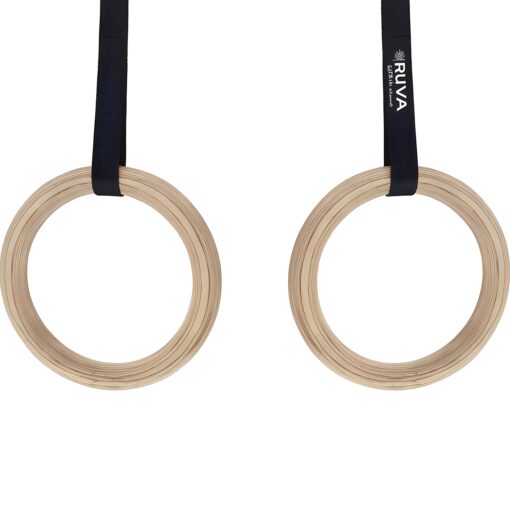 Wooden Gymnastic Rings – Premium Adjustable Workout Rings for Strength Training | Ruva Plantborn Nutrition